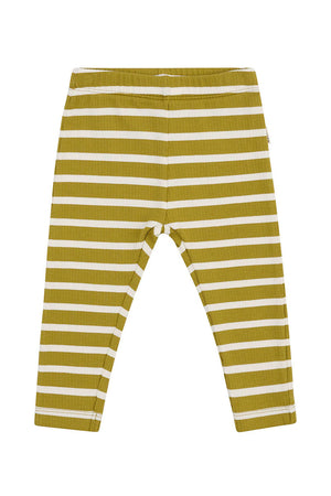 Bonds | Needle Rib Leggings Olive/ Mascarpone Stripe