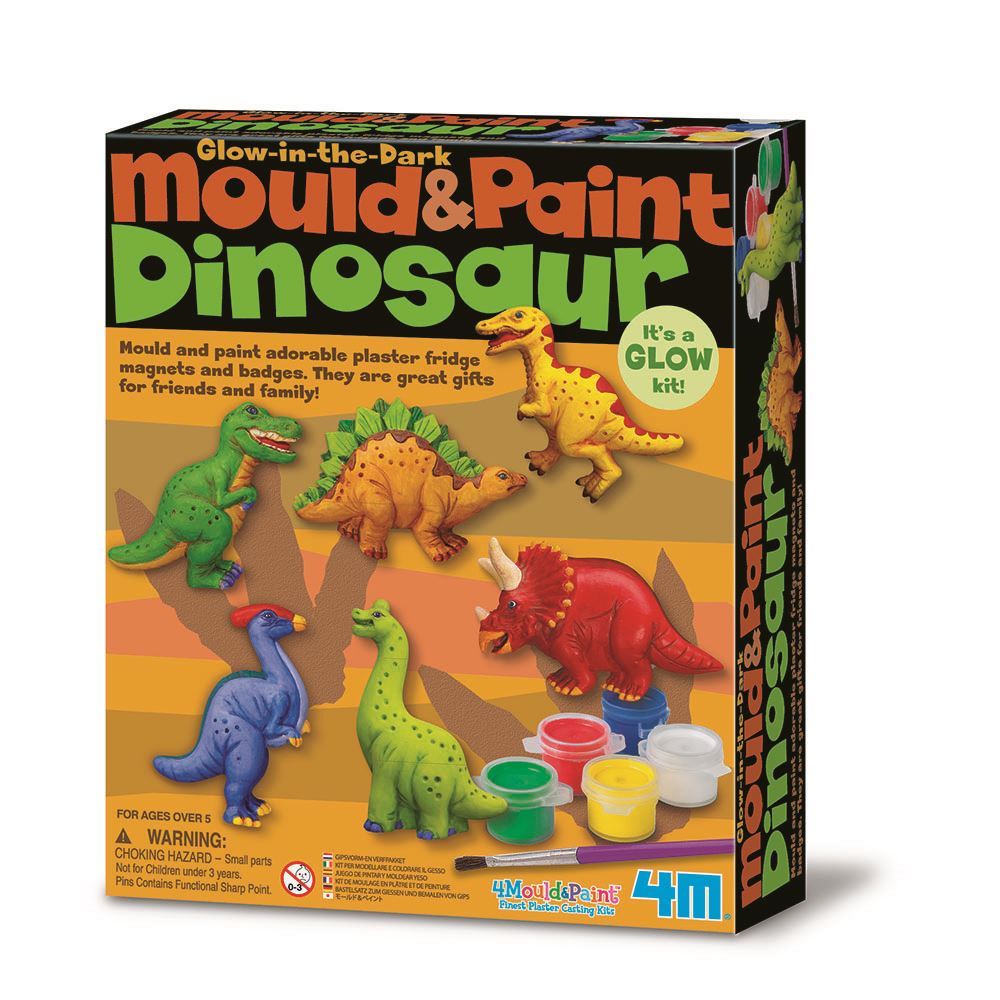 4M Craft -Glow In The Dark Mould & Paint - Dinosaur