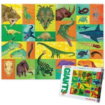 Crocodile Creek - 2 In 1 Family Floor Puzzle - Prehistoric Giants - 500pc