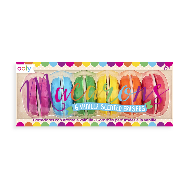 Ooly | Vanilla Scented Macaron Erasers - Set Of 6
