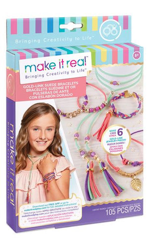 Make It Real | Gold Link Suede Bracelets