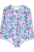 Milky Clothing - Lilac Floral L/S Swimsuit (2-7 years)