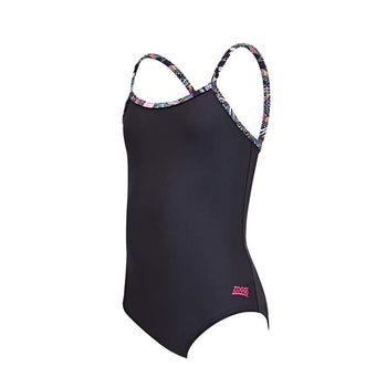 Zoggs - Classicback  Black Girls - Black Flower Tribe