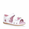 Grosby - Satin Sandal with Butterflys - White/Pink
