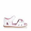Grosby - Satin Sandal with Butterflys - White/Pink