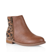 Miss Sachi - Macey Wild Ankle Boot - Tan/Leopard