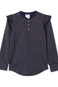 Milky Clothing - Navy Stripe Henley(8-12 years)
