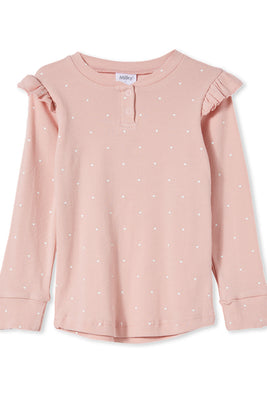 Milky Clothing | Rib Henley Misty Rose (2-7 years)