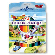 eeBoo | 24 Coloured Pencils Red Airplane