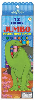 eeBoo - 6 Jumbo Double-Sided Pencils - Dinosaurs