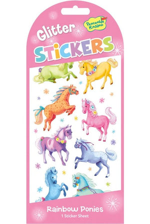 Peaceable Kingdom - Glitter Stickers Rainbow Ponies