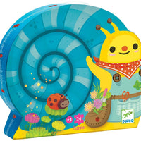 Djeco - Silhouette Puzzle - Snail Goes Plant Picking 24pc