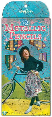 eeBoo - 12 Metallic Pencils - Bicycle Girl