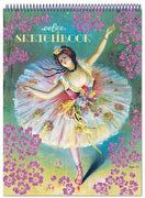 eeBoo - Sketchbook Drawing Pad - French Dancer With Flowers