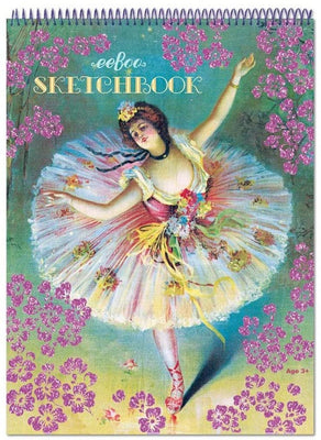 eeBoo - Sketchbook Drawing Pad - French Dancer With Flowers