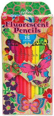 eeBoo - 12 Fluorescent Pencils - Fluorescent Butterflies