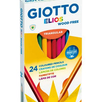 Giotto Elios - Wood-Free Tri Colouring Pencils - 24pc
