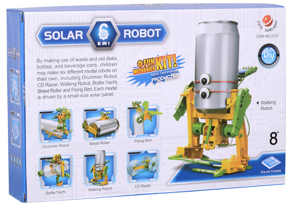 Cute Sunlight - 6 in 1 Solar Robot