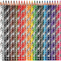 eeBoo - 24 Coloured Pencils In Tin - Silver Robot