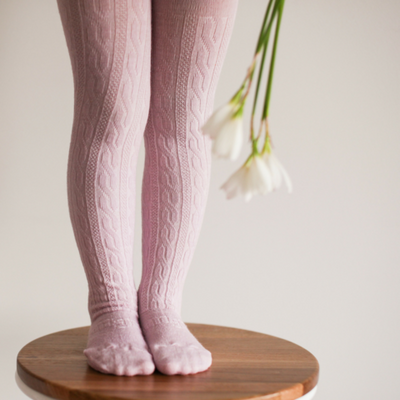 Lamington - Merino Wool Baby Tights - Ballerina Cable