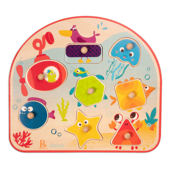 B.Toys - Wooded Peg Puzzle - Sea Creatures