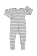 Bonds | Ribbed Zippy Wondersuit New Grey Marle & White