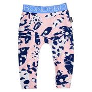 Bonds - Stretchie Leggings - Pink & Navy Leaf