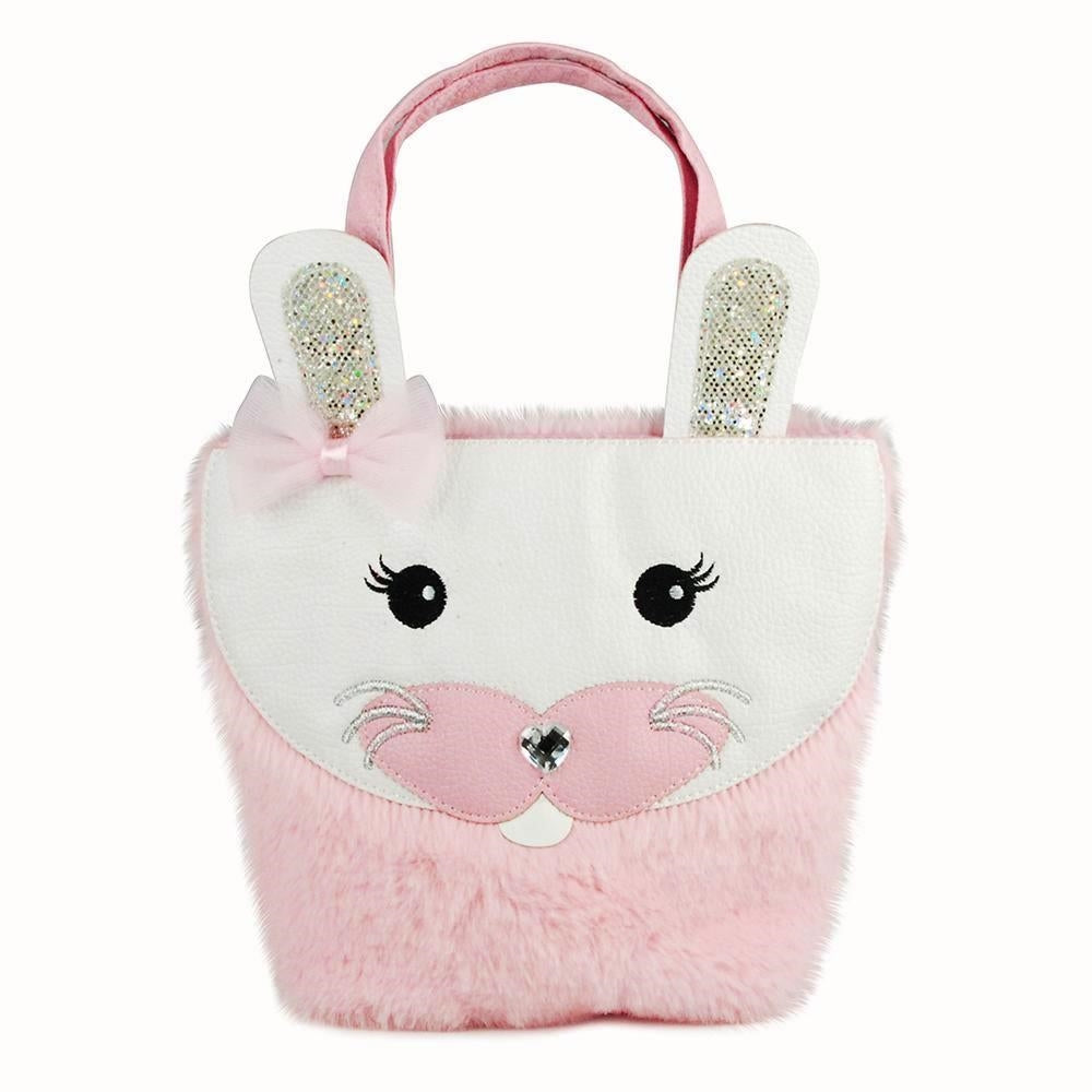 Pink Poppy - Fluffy Rabbit Handbag - Pale Pink