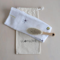 Lullalove: Hairbrush Set With Goats Bristle & Washcloth