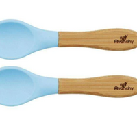 Avanchy - Silicone Tip Bamboo Baby Spoons - Older Babies