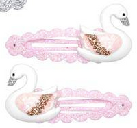 Pink Poppy - Elegant Swan Hairclips