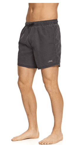 Zoggs Mens Washed 15 Inch Shorts Charcoal Grasshopper