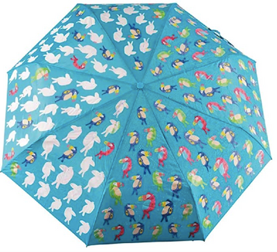 Floss and Rock - Big Kids Colour Changing Umbrella - Fold Down - Toucan