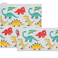 Now - Reusable Snack and Sandwich Bags - Dandy Dinos - Set of 2