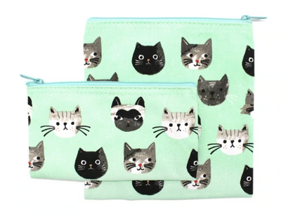 Now - Reusable Snack and Sandwich Bags - Cats Meow - Set of 2