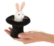 Folkmanis Puppets | Mini Rabbit in Hat Finger Puppet