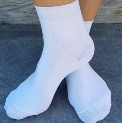 Columbine - Cotton Crop Socks - 3 Pairs - White