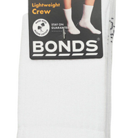 Bonds - Socks- Lightweight Crew - 4 pack White