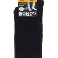 Bonds - Socks - Lightweight Crew - 4 pack Black