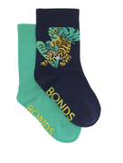 Bonds - Socks - Stay On Crew - 2 Pack Black Sea/ Virgo