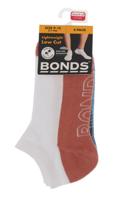 Bonds - Socks - Kids Logo Light Low Cut - 4 Pack - 02