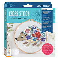 Hinkler - Cross-Stitch Kit - Floral Hedgehog