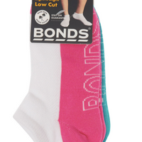 Bonds - Socks - Kids Logo Light Low Cut - 4 Pack - Pink Zing