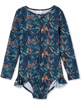 Milky Tiger | Frill Long Sleeve Swimsuit