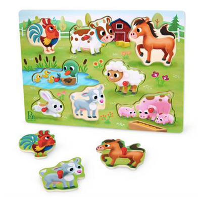 B. Toys Wooden Peg Puzzle Farm Animals