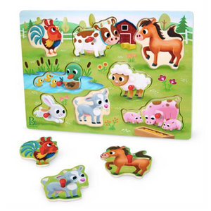 B. Toys Wooden Peg Puzzle Farm Animals