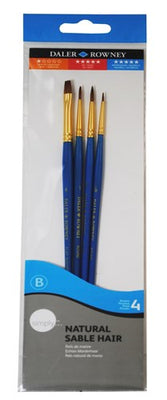 Daler Rowner - Simply Natural Sable Short 4 pc Paint Brushes