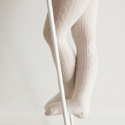 Lamington - Merino Wool Baby Tights - Cream Cable
