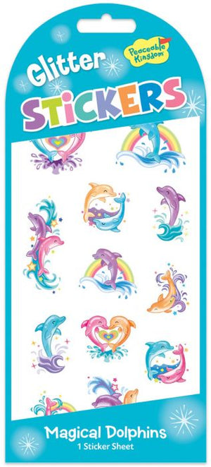 Peaceable Kingdom - Glitter Stickers Magical Dolphins