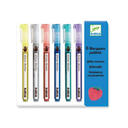 Djeco - 6 Glitter Markers